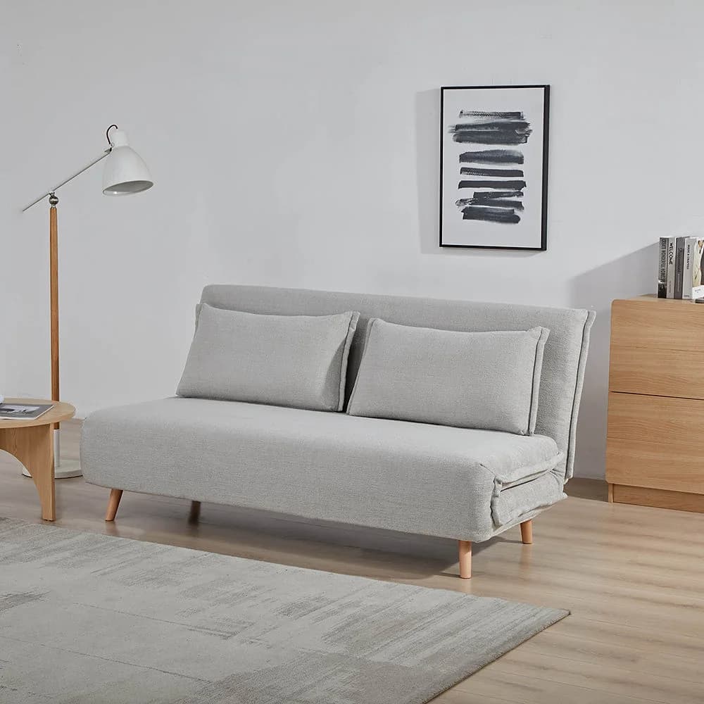 Bunny 3-Seater Foldable Sofa Cum Bed With Wooden Legs — alternate view