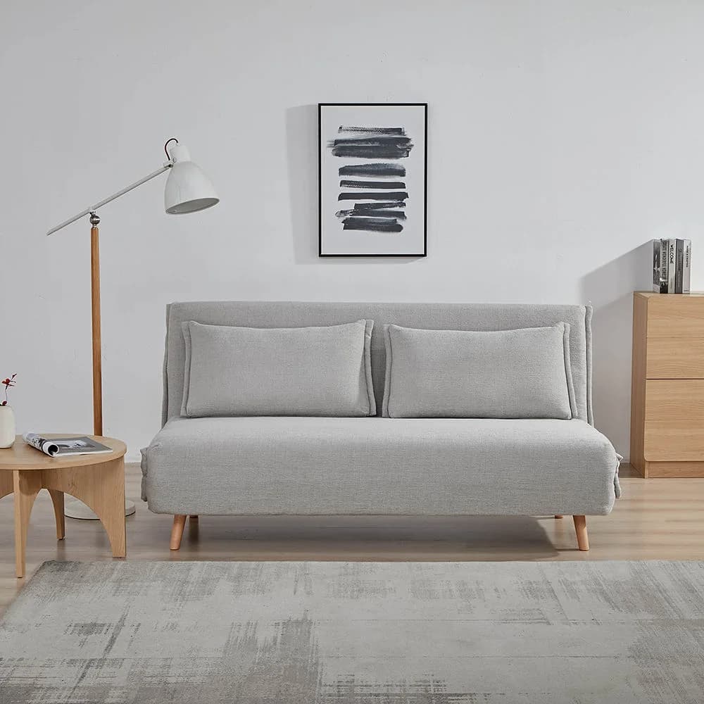Bunny 3-Seater Foldable Sofa Cum Bed With Wooden Legs — view 1
