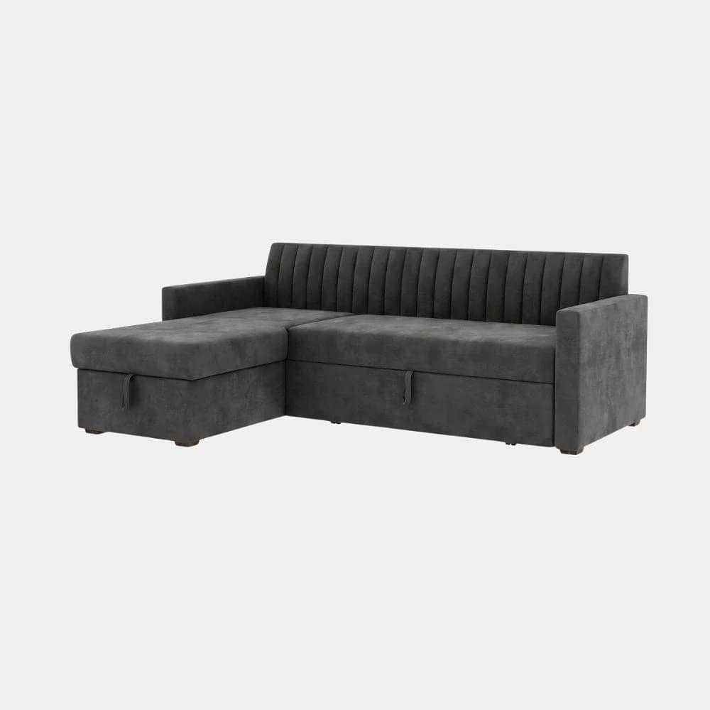 3 Seater L-Shape Tufted Sofa Cum Bed — alternate view